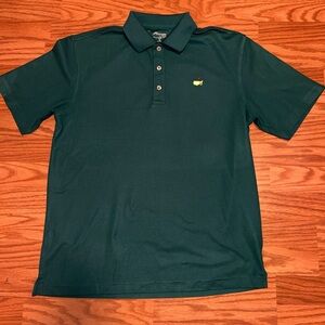 Masters Tech Men's size Medium Green Augusta Logo Golf Polo Shirt Performance